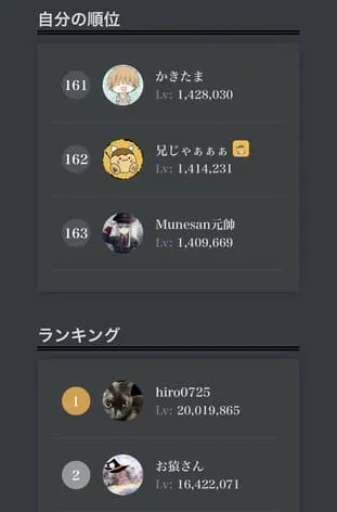 ランキング